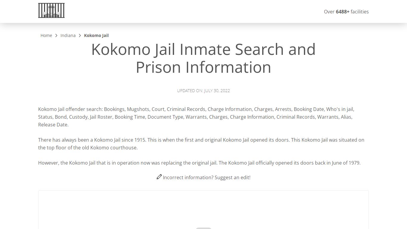 Kokomo Jail Inmate Search, Visitation, Phone no. & Mailing ...